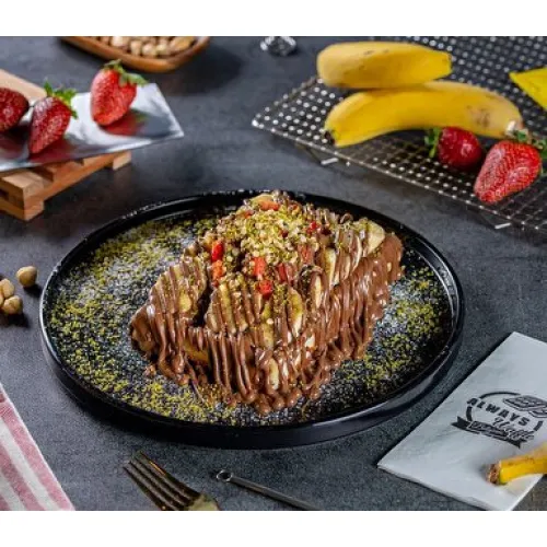 Sütlü Çikolatalı Muzlu & Çilekli Waffle